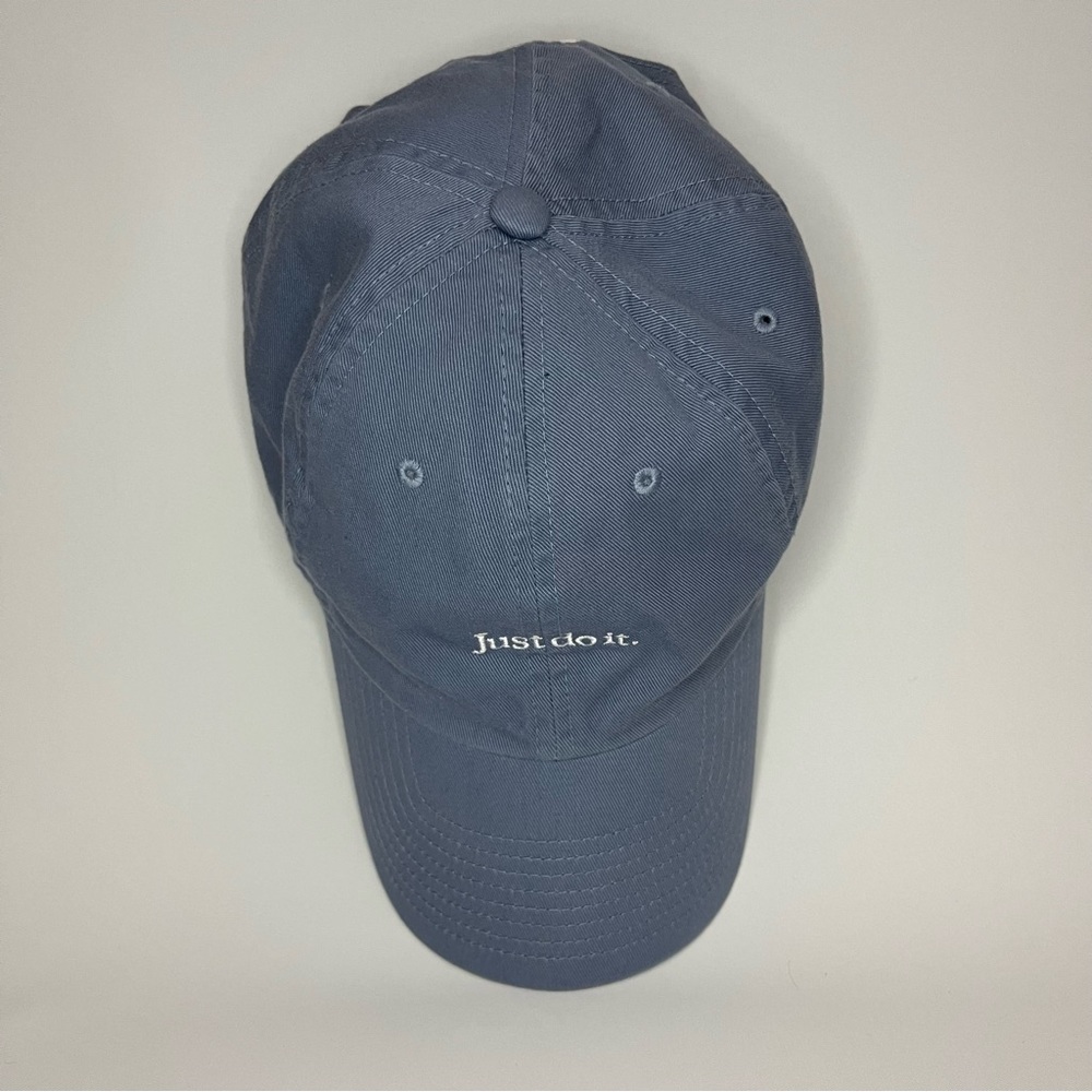 Nike Just Do It Cotton Embroidered Logo Hat - Blue Adjustable